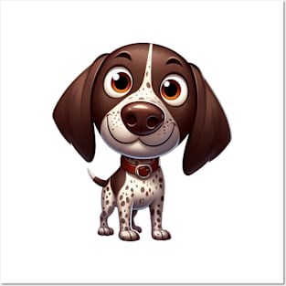 Cute German shorthaired pointer Posters and Art